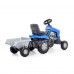 Детская игрушка машинка каталка-трактор с педалями "Turbo" (синяя) с полуприцепом арт. 84637 Полесье