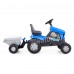 Детская игрушка машинка каталка-трактор с педалями "Turbo" (синяя) с полуприцепом арт. 84637 Полесье