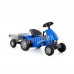 Детская каталка-трактор с педалями "Turbo-2" (синяя) с полуприцепом арт. 84651 Полесье