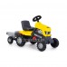Детская игрушка каталка-трактор с педалями "Turbo" (жёлтая) с полуприцепом арт. 89328 Полесье