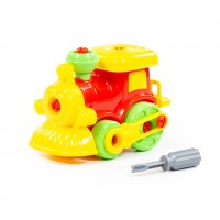 Детская игрушка Конструктор-транспорт "Паровозик"  (25 элементов) (в пакете) арт. 77134 Полесье