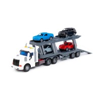 Детская инерционная машинка "Профи", автомобиль-тягач (со светом и звуком) + автомобиль "Оптима" (4шт) (в коробке) арт. 70498