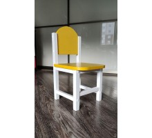 Детский стульчик для игр и занятий «Ромашка» арт. SDLR-27. Высота до сиденья 27 см. Цвет жёлтый с белым.