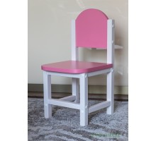 Стульчик для детей для игр и занятий «Зефирка» арт. SDLZP-27. Высота до сиденья 27 см. Цвет розовый с белым.