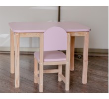 Комплект детский столик и стульчик «Нежная роза» арт. KLRN-7050-27. Столешница 700х500 мм. Цвет розовый с натуральным. 