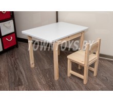 Комплект детский деревянный столик и стульчик арт. SLN-705050+SDN-27. Столешница 700х500 мм. 