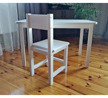 Детский комплект столик со стульчиком 34 см арт. SLW-905055+SDW34. Столешница 50х90 см. Цвет БЕЛЫЙ.