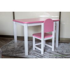 Комплект мебели для детей столик и стульчик «Зефирка» арт. KMZP-705050. Цвет розовый с белым.