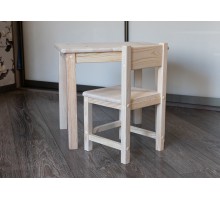 Комплект для детей столик и стульчик "Компакт" из массива арт. KSSKN-50-40-23. Цвет натуральное дерево.