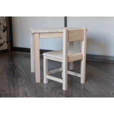 Комплект для детей столик и стульчик "Компакт" из массива арт. KSSKN-50-40-23. Цвет натуральное дерево.