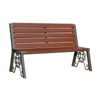 Скамейка садовая деревянная с коваными элементами "Дачная-Узор-2" (молотковая эмаль) арт. SDUM-150