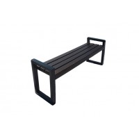 Скамейка садовая деревянная без спинки с металлическим каркасом 1,5м. Цвет палисандр. арт. SSDP-150.