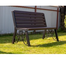 Скамейка садовая деревянная с коваными элементами "Дачная-Узор" арт. SDU-150