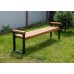 Скамейка садовая деревянная с металлическим каркасом без спинки с подлокотниками "Комфорт" арт. SDMP-150