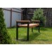 Скамейка садовая деревянная с металлическим каркасом без спинки с подлокотниками "Комфорт" арт. SDMP-150