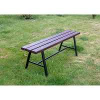 Скамейка садовая деревянная с металлическим каркасом из профильной трубы "Ретро-Палисандр" арт. SDRP-150