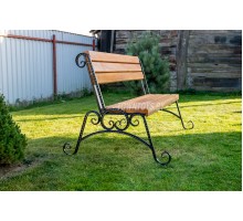 Скамейка садовая деревянная с коваными элементами "Комфорт Лайт-2" (крепление на анкера) арт. SDKLA-150