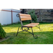 Скамейка садовая деревянная с коваными элементами "Комфорт Лайт-2" (крепление на анкера) арт. SDKLA-150