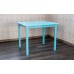 Столик деревянный из массива (60х70см) со скругленными углами арт. SDB-60-70-58. Высота 58см.  Цвет БИРЮЗОВЫЙ с лаком.