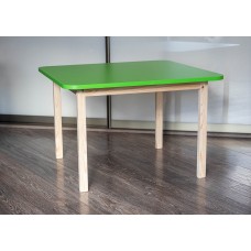 Детский столик деревянный "Квадро" арт. SLKVGR-808050. Столешница 80х80 см. Цвет зеленый с натуральным.