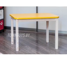 Детский столик для детей со скругленными углами "Солнышко" арт. SLNS-705050. Цвет жёлтый с натуральным.