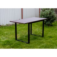 Стол садовый деревянный с металлическим каркасом из профильной трубы "Палисандр" арт. SSP-150.