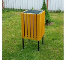 Урна уличная "Городская" арт. YGD-4. Урна металлическая с деревянными элементами (под бетонирование).