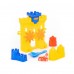 Детский игровой набор для песка №466: песочная мельница "Крепость", лопатка №5, грабельки №5, формочки (замок мост + замок башня + замок стена с двумя башнями) арт.45102. Полесье