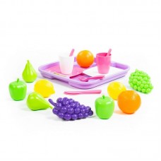 Детская игрушка Набор продуктов №2 с посудкой и подносом (21 элемент) (в сеточке), 46970, Полесье