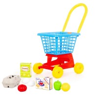 Детская игрушка Тележка "Supermarket" №1 + набор продуктов №2 (в сеточке) арт. 67890 Полесье