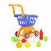 Детская игрушка Тележка для маркета "Мини" + набор продуктов №14 (12 элементов) (в сеточке) арт. 71385, Полесье