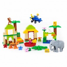 Детская игрушка Конструктор "Макси" - "Зоопарк" (98 элементов) (в коробке) арт. 77738 Полесье