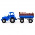 Детская игрушка Трактор "Алтай" (синий) с прицепом №2 (в сеточке), 84767, Полесье