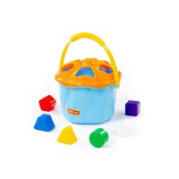 Детская развивающая игрушка-сортер "Ведро Сюрприз" (6 элементов) (голубой) (в сеточке) арт. 93486