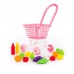 Детская игрушка Тележка "Supermarket" №1 (розовая) + набор продуктов (в сеточке) арт. 68477 Полесье