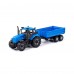 Детская игрушка Трактор "Прогресс" с бортовым прицепом инерционный (синий) (в коробке) арт. 91253