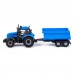 Детская игрушка Трактор "Прогресс" с прицепом инерционный (синий) (в коробке) арт. 91277